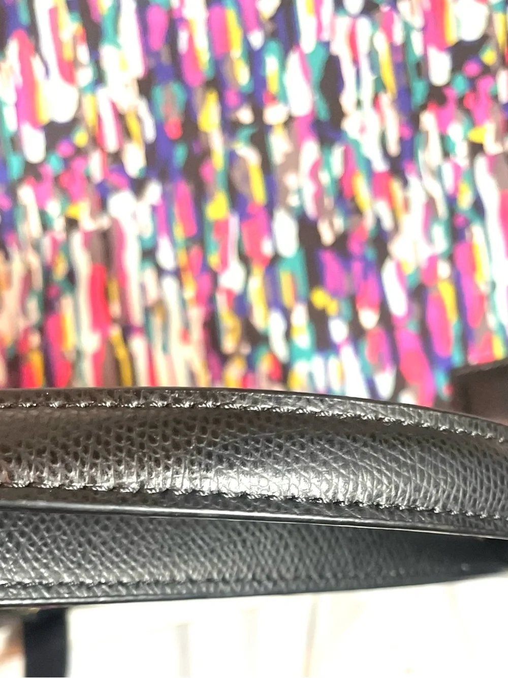 Vera Bradley Ella Tote Colorful Abstract Print Water-Resistant Bag Leather Trim - Picture 12 of 16